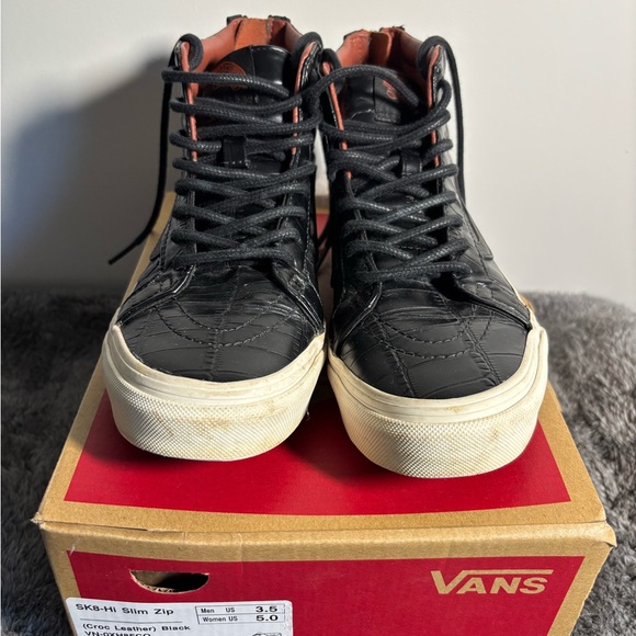 Vans Black Croc-Embossed High-Tops - Picture 2 of 3